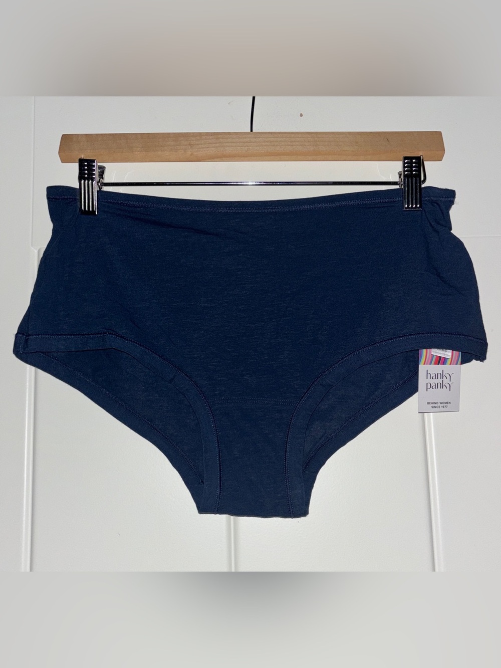 Hanky Panky PlayStretch Boyshort Underwear Navy Blue Bateau Size XL-XXL NWT